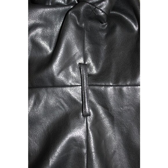 H&M Divided Matrix-Stle Faux Leather Belted Trench Coat in Black (Plus Size) - Picture 12 of 13